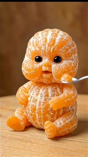 Feeding the Cutest Tiny Orange Baby! Food Art Comes to Life#Fruit Art#FoodCarving#Mandarin Baby
