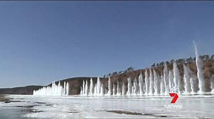 A series of ice-breaking detonations have been set off in a frozen river in north-east China. The explosions broke the frozen surface of the river, sending plumes of ice flying. Report on 7 News at 6pm www.7News.com.au #china #7News | 7NEWS Sydney
