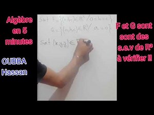 Somme direct de deux s.e.v et Sous espac vectoriel supplémentaire