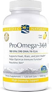 Nordic Naturals ProOmega 3-6-9, Lemon Flavor - 120 Soft Gels -1360 mg Omega-3 - EPA & DHA with Added GLA - Healthy Skin, Cognition, Positive Mood - Non-GMO - 60 Servings