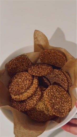 Thin & Crispy Vegan Sesame Wafer Cookies ✨ | Lace-Style Crunchy Cookies