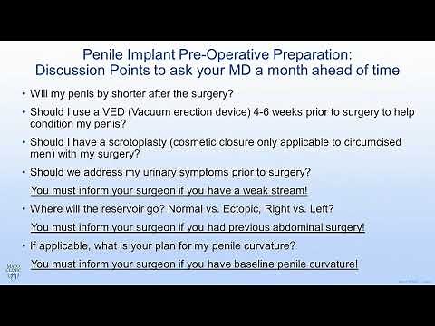 Mayo Men’s Health Moment: Penile implant pre-operative preparation - 1 month before surgery