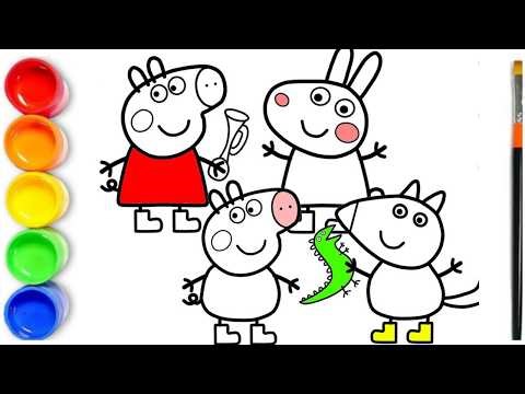 How to Draw Peppa Pig, Suzy Sheep, George Pig, Freddy Volpe