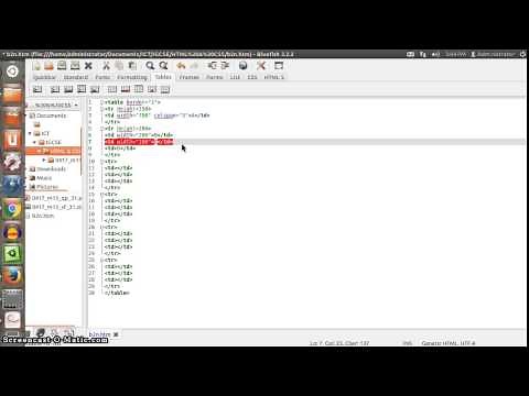 Create a Table in HTML using Bluefish Editor