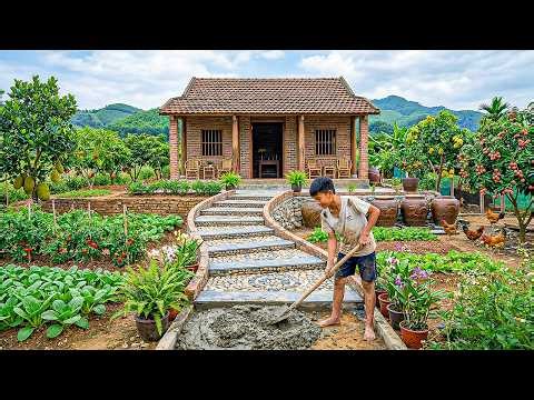 TIMELAPSE: Orphan Boy Building a Front Yard for His House After Losing Everything