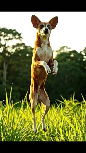 Wild Dog Jumps Like a Pogo Stick