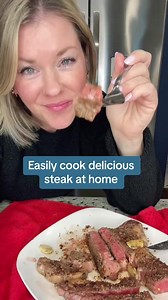 7.2K views · 185 reactions | Staying in for Valentine’s Day? Cook the perfect steak dinner. 數 It’s easier than you might think to cook a perfect steak at home! All the tips in the comments and don’t forget to let that steak ready before cutting it and devouring  #howtocooksteakathome #steak #stayinforvalentines #valentinesdaydinner #steakdinner | Steph Gigliotti Real Life Recipes | Facebook