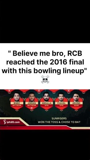 Rcb 2016 bowling line-up ☠️ #ipl2026 #rcb #viratkohli #shortsfeed #fypシ #indiancricketer