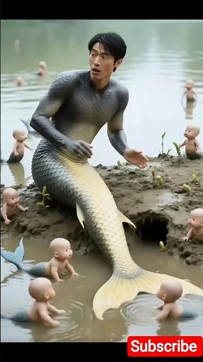 “Male Mermaid Caught on Camera with Children 🧜‍♂️🧜‍♀️ | #Mermaid #AIShorts #FantasyCreatures”