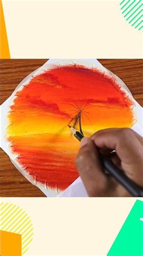 Easy_Drawing_for_Beginners_Drawing_with_Oil_Pastels_Step_by_Step||Art With AK‪@ArtArena‬ #shorts