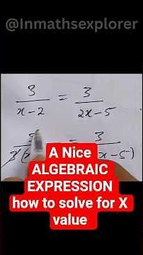 Solving Algebraic EXPRESSION Equation #shorts #algebra #algebraicexpression