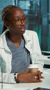 Vertical video Female physician conducting a routine checkup with young patient, analyzing diagnostics and treatment options with radiology scans. Health care data in a professional clinic. Camera A.