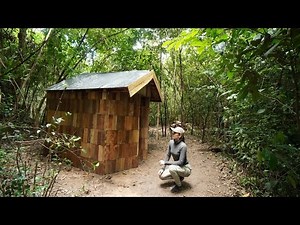 🌧️ 30 Days Solo Survival in the Rainforest – Amazona Girl Builds Cozy Shelter with Fireplace 🔥🌿