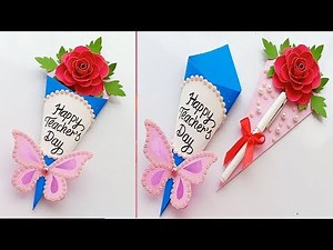 DIY Teacher's Day Pen gift card \\ How to make Teacher's day card