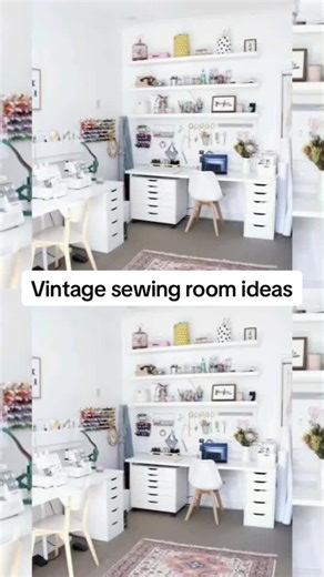 VINTAGE SEWING ROOM IDEAS #sewingroom #sewingroomorganization #easysewingideas #tailoring #sewingroomsetup