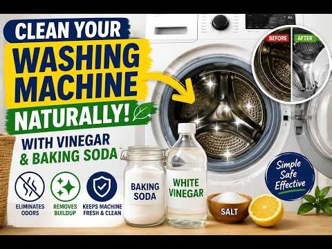 how to clean your washing machine naturally with vinegar and baking soda