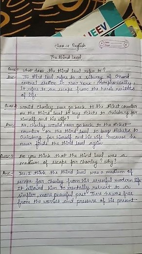 class 12 english the third level