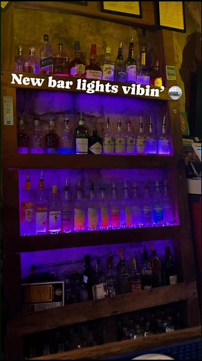 Our bar got a glow-up with new color-flashing lights - adding a whole new vibe to your night out! Come see it shine 🌈 | The Mill Boardwalk Bar Brick Oven Pizza