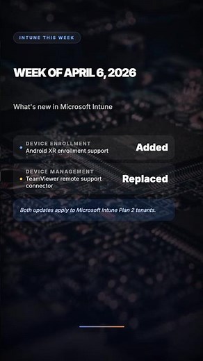 What's new in Intune April 6 2026 : Android XR + TeamViewer new connector #intune #microsoft