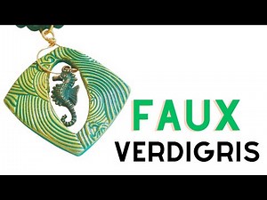 How to make a Faux Verdigris Seahorse clay pendant - Easy step-by-step clay tutorial #clayjewelry