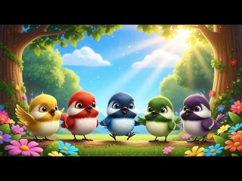 Five Little Baby Chickadees Chirp Chirp Chirp | Bird Sounds & Nature Song for Kids