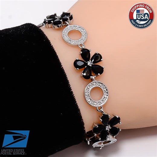 Black Onyx Tennis Bracelet 925 Sterling Silver Handmade Gemstone Jewelry - Etsy