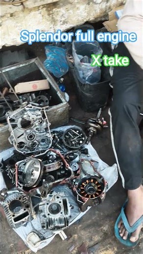 Splendor X take half ful engine open #shorts