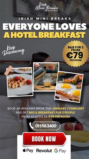 Our lowest midweek rates and favourite hotels always sell out first (this year they’re going even quicker). Don’t wait for the New Year rush and end up paying more or missing your preferred dates. Lock in your relaxing midweek escape today at 2025 prices and give yourself something brilliant to look forward to! Book your next mini break now on www.irishminibreaks.ie Book with a small deposit and pay the balance to the hotel on arrival!! | Irish Mini Breaks