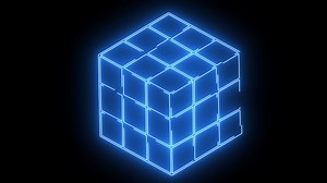 Download Rubik's cube icon animation with neon saber effect for free