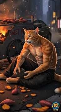 القط ماكس كان بيبع بطاطا حلوة... وفجاة شاف قطة عجوزة مش عارف تعدي الطريق.