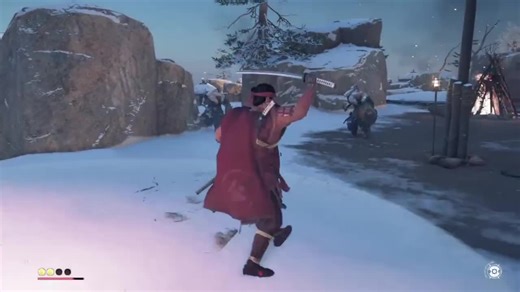 Explosive Surprise Attack in the Snow! 💥 #ghostoftsushima #ps4 #ps5