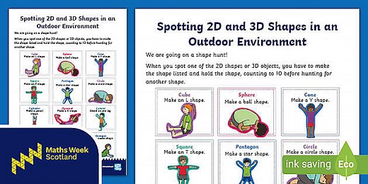 Maths Week Scotland - Spotting 2D and 3D Shapes in an Outdoor Environment