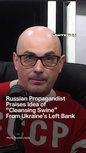 44K views · 121 reactions | Russian propagandist and Soloviev LIVE host called for extermination of Ukrainians on the left bank of Ukraine and added that such actions would be “a pragmatic move.” Such rhetoric only confirms that Russia’s war against Ukraine is genocidal in nature. Russia’s real goal is to stall any peace agreement in order to gain a foothold for further occupation of Ukrainian territory. | United24 Media | Facebook
