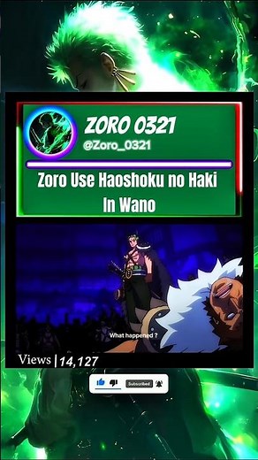 zoro use conqueror's haki in wano #zoro #onepiece