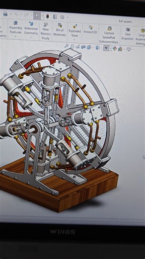 Sharda CAD on Instagram: "Six Cylinder Radial Steam Engine #engineering #education #solidworks #engine #mechanicalengineering #design"
