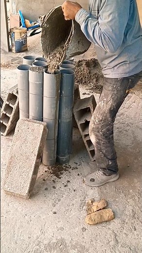 How to fill plastic pipes with cement and gravel to make perfect pool barriers.#shorts