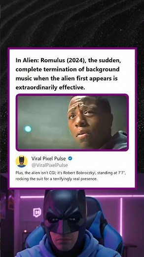 Alien Romulus 2024 Sudden Music Cut and 77 Robert Bobroczkyi in Alien Suit