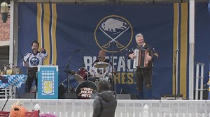 Sabres fans have some fun before game during Party in the Plaza