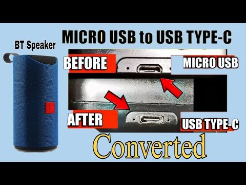 I converted MICRO USB to USB TYPE-C in bluetooth speaker