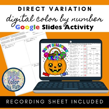 Digital Color by Number: Direct Variation Halloween