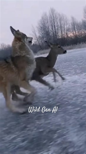 Wolf Attack on Deer 🦌🎯#wolf#wildlovers#animalfriends #deervswolf