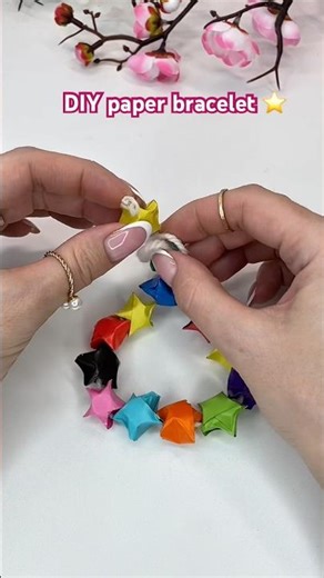DIY paper bracelet ⭐️ #craft #papercraft #bracelet #shortvideo