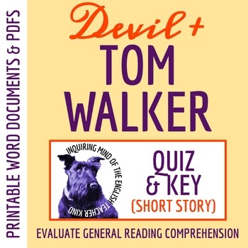 "The Devil and Tom Walker" by Washington Irving Quiz and Answer Key | Worksheet