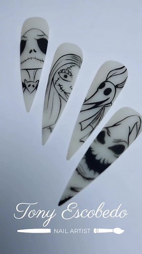 Spooky Halloween Nail Art Design: Tony Escobedo Inspired