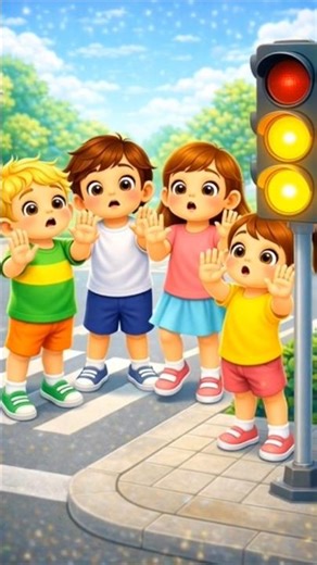 Traffic Rules Rhyme – Red Light, Green Light #kidsshorts #shortsviral