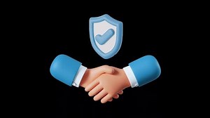 Handshake 3D Blue Alpha