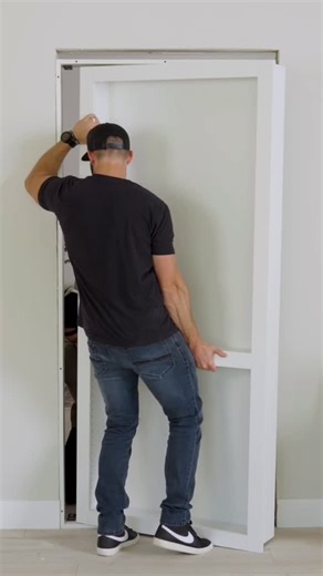 Spencer Bowen on Instagram: "How I installed a hidden door in less than 30 minutes. Super easy diy and gives me the childhood dream of having my own hidden room. #murphydoor"
