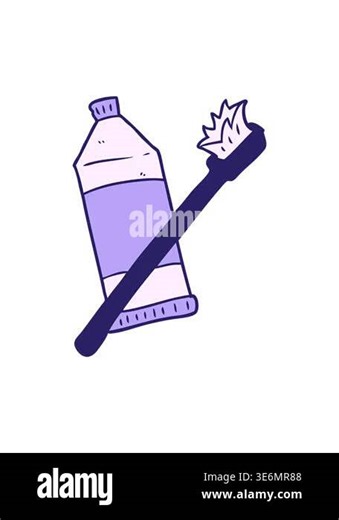 spinning motion animation of cartoon toothpaste and toothbrush Stock Video Footage - Alamy