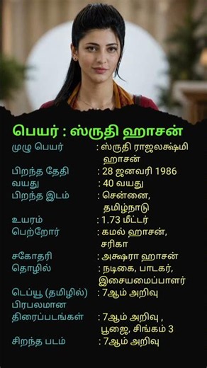Sruthi Haasan Biography | Age, Family, Husband, Movies, Career & Unknown Facts | Tamil Actress
