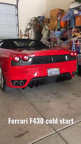 Ferrari F430 cold start and V8 engine rev to 8,000 RPM